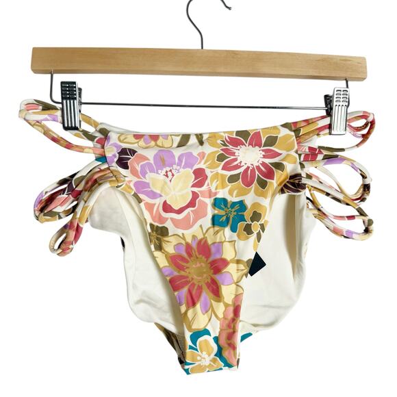 O’Neill Dalia Floral Cut Out Hipster Bikini Swimsuit Bottoms Size XL - Picture 2 of 8